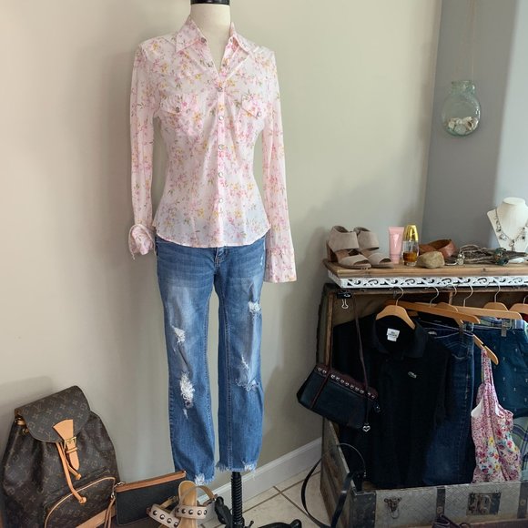 Maternity Destressed Blue Jeans Raw Hem‎ Jessica Simpson Size XS - Picture 1 of 16